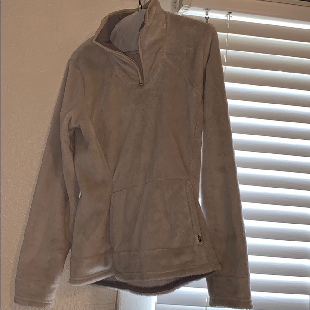 North face 1/4 zip pulp pullover jacket off white